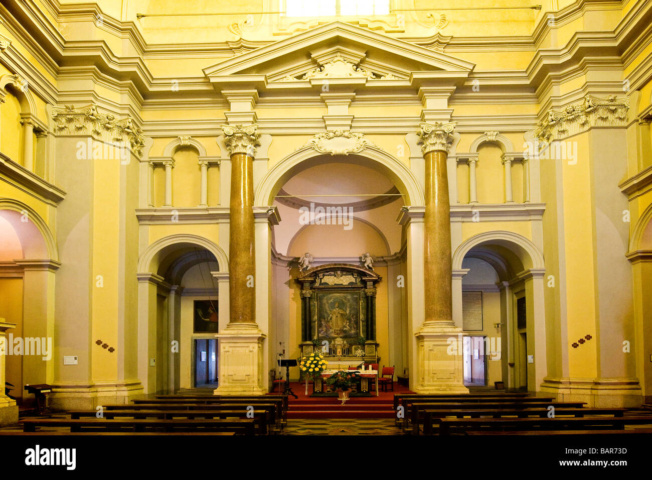 La Chiesa di San Carlo Arona sul Lago Maggiore in provincia di Novara Foto Stock