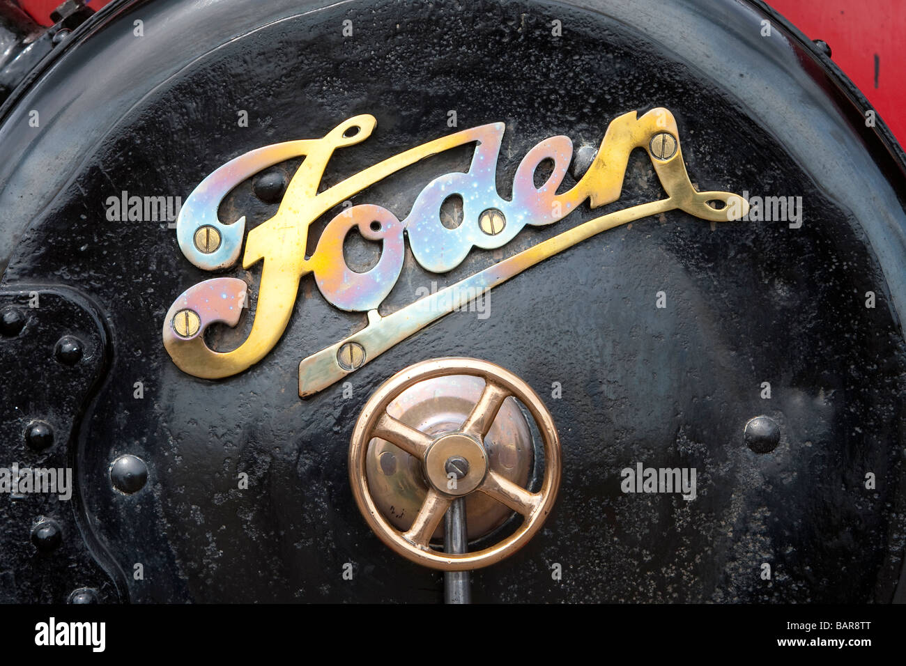 Close up 1922 Foden C tipo omnibus a Vapore Puffing Billy durante l'annata veicolo commerciale rally, Brighton. Foto Stock