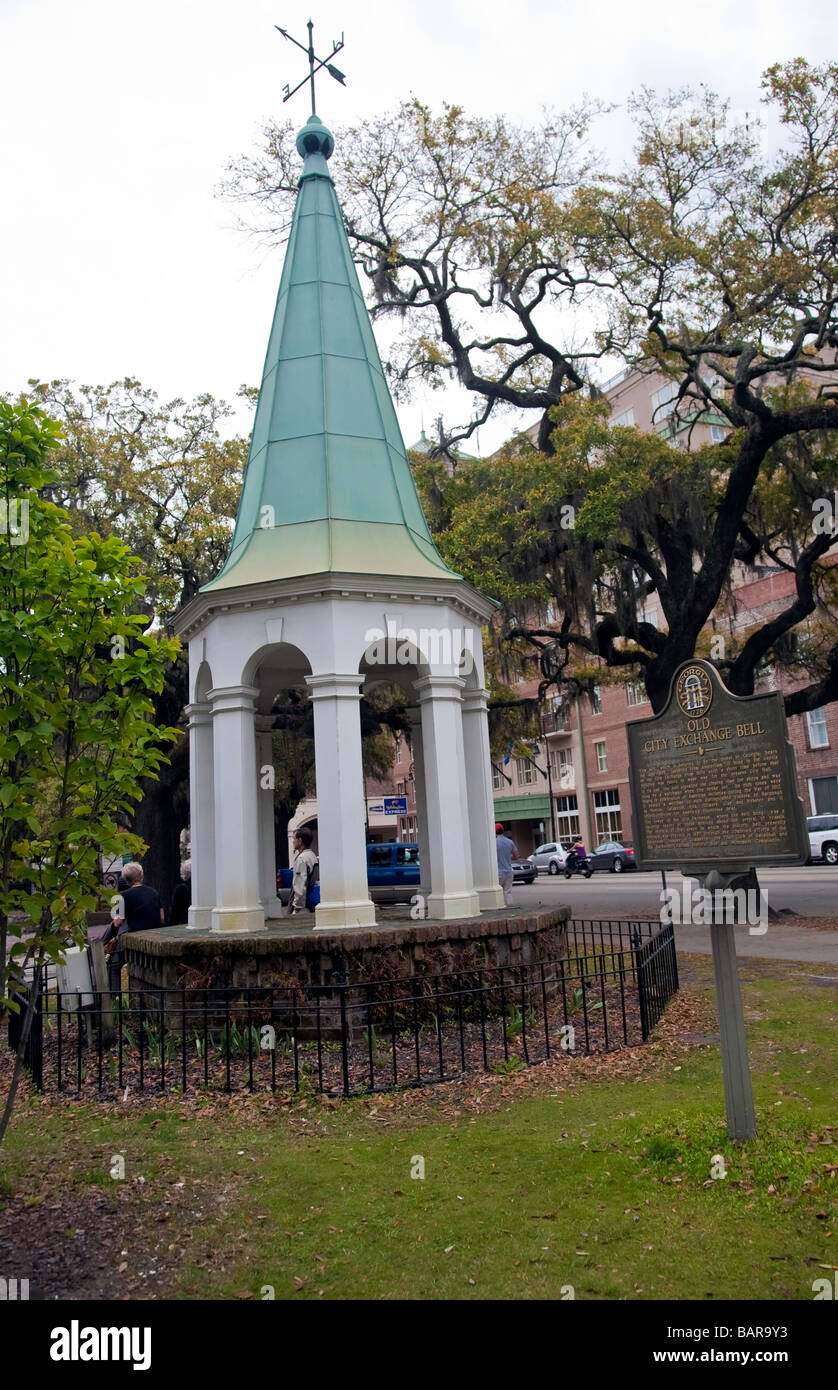 Il vecchio scambio di cotone campana in Stati Uniti d'America meridionale città di Savannah, Georgia, STATI UNITI D'AMERICA,l'America Foto Stock