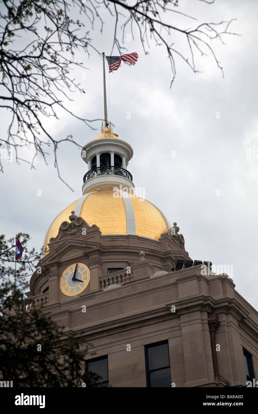 Golden Dom di Savannah municipio della città,città di Savannah, Georgia, STATI UNITI D'AMERICA,l'America, Foto Stock