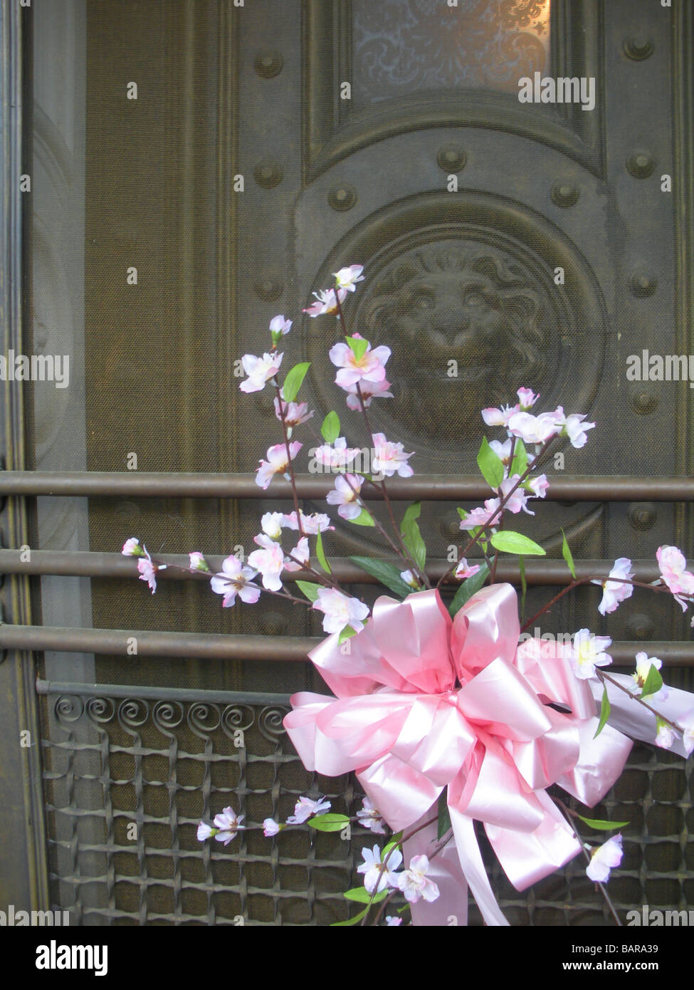 Macon, Georgia la decorazione della porta durante il Cherry Blossom Festival Foto Stock