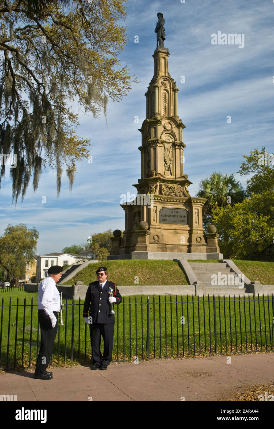 Forsyth park Memorial confederati a Savannah, Georgia Foto Stock