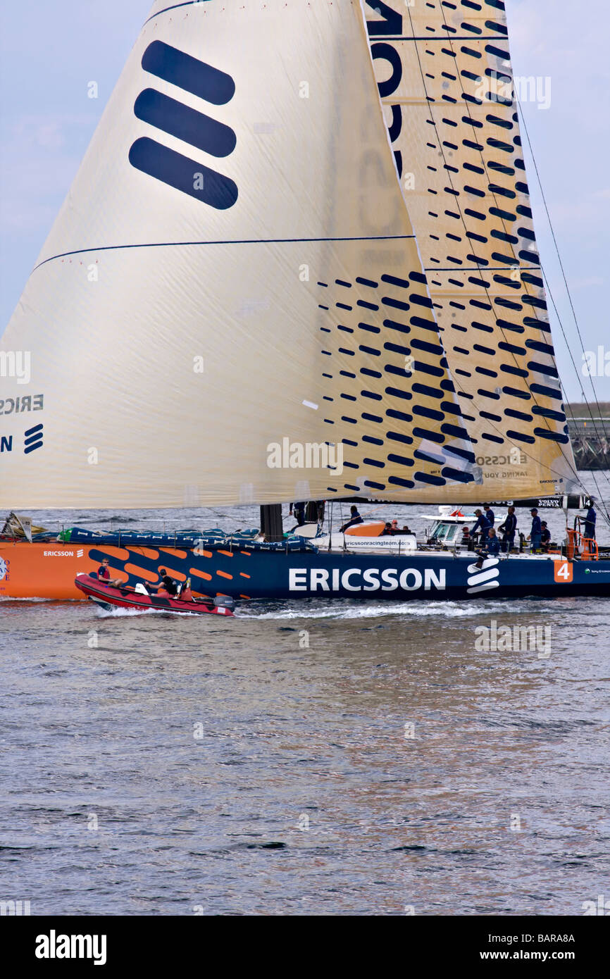 Volvo Ocean Race 2008-2009. Ericsson 4 aperto 70 Racing yacht nel porto di Boston. Foto Stock