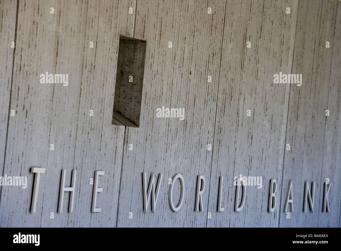 La Banca Mondiale logo segno esterno H edificio WorldBank Gruppo Banca Mondiale sede ufficio principale edificio esterno Washington DC Foto Stock