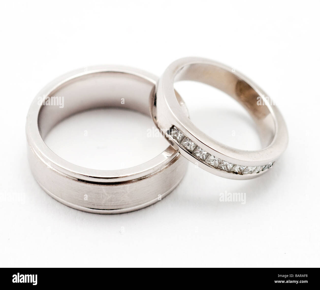Il suo/ lei gli anelli di nozze Foto Stock