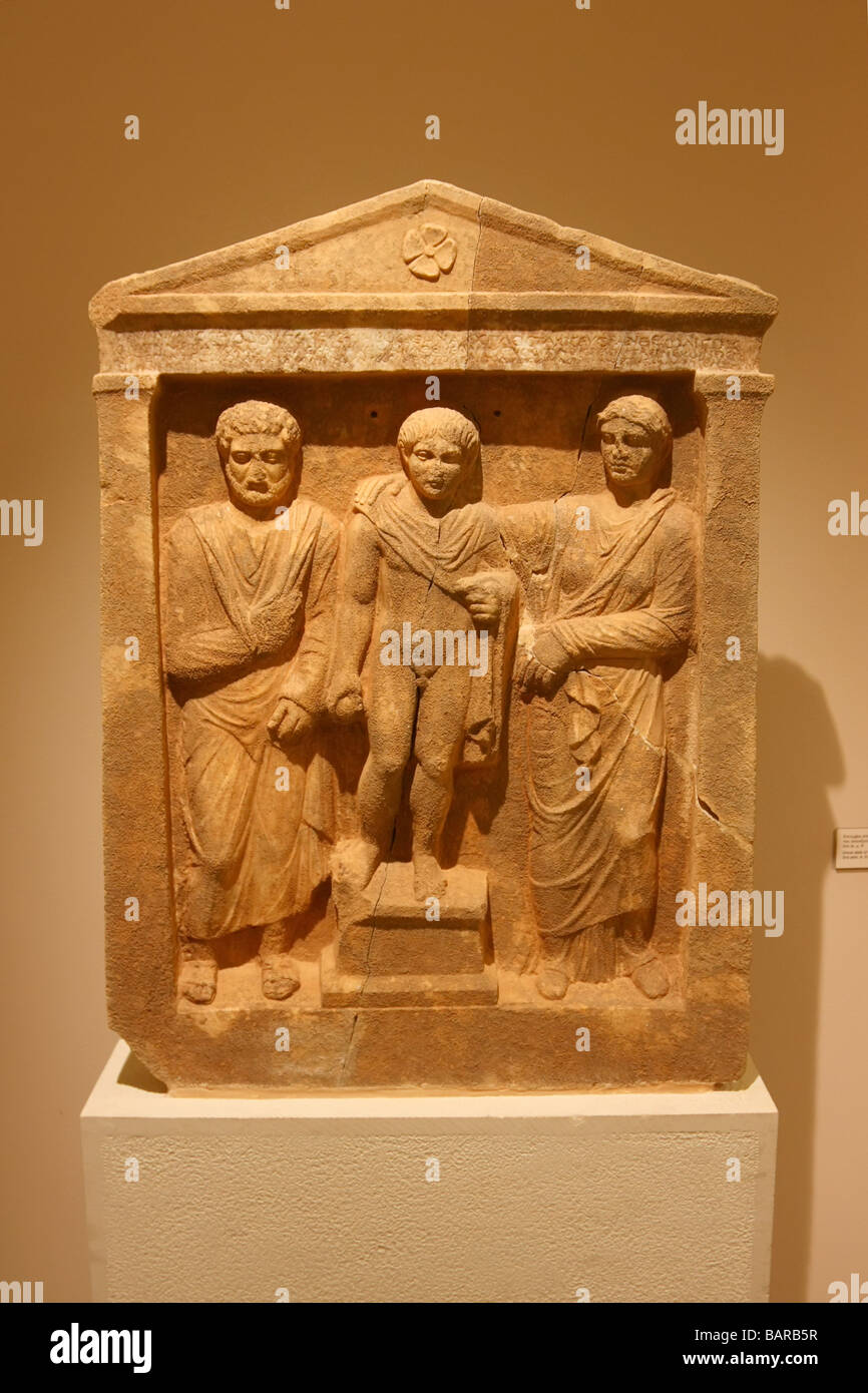 Un greco la scultura antica dal museo della Grecia MARATHONAS Foto Stock