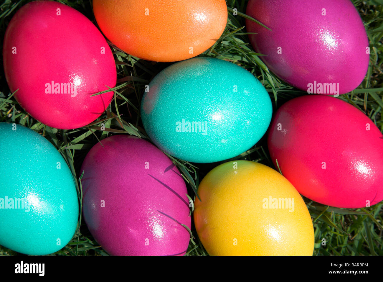 Colorate le uova di pasqua Foto Stock