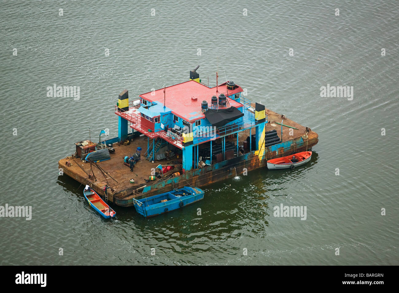 Vista aerea sopra la pesca messicano house boat stato di Tamaulipas Foto Stock