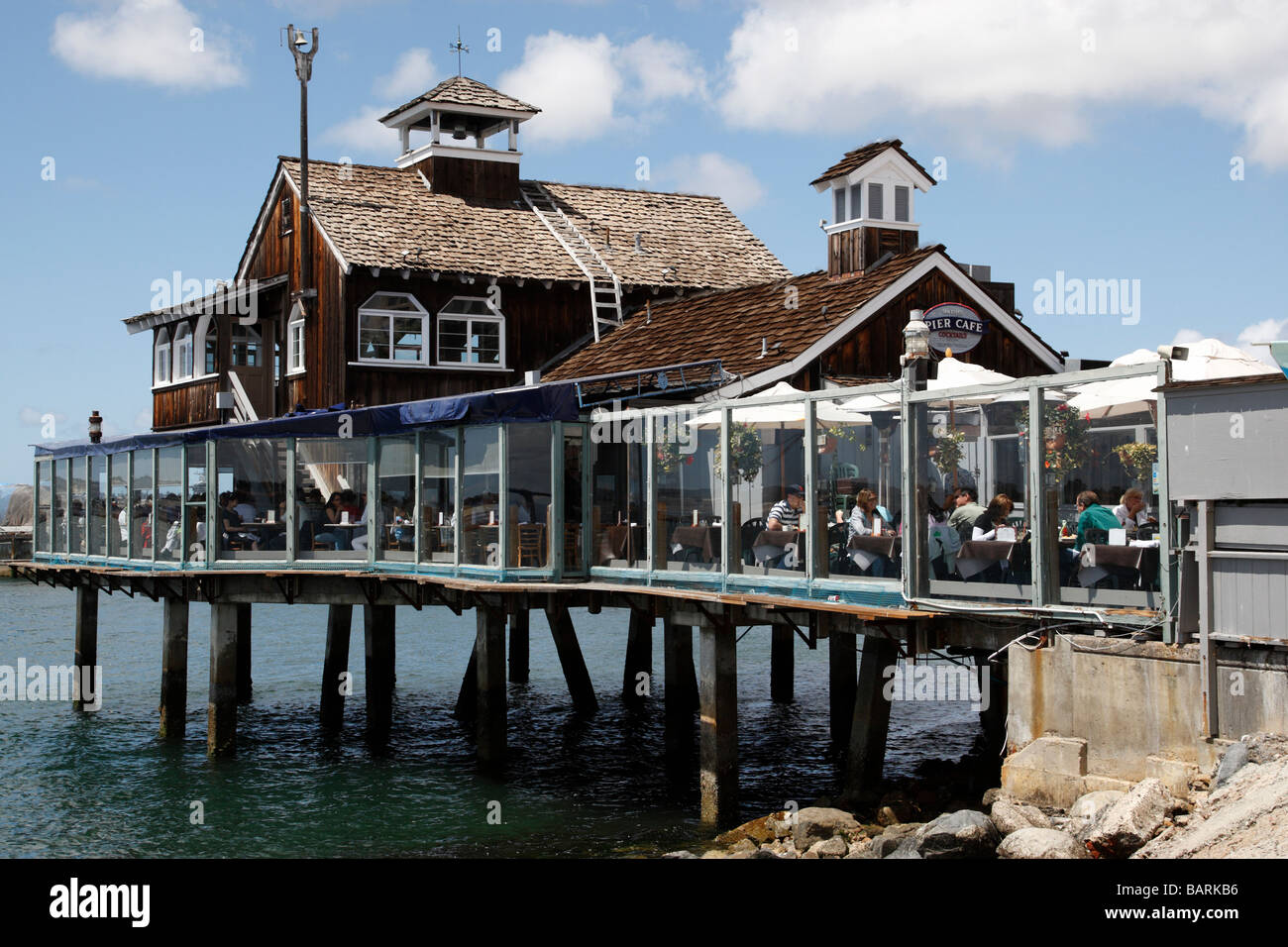 Il molo cafe Seaport Village embarcadero san diego california usa Foto Stock