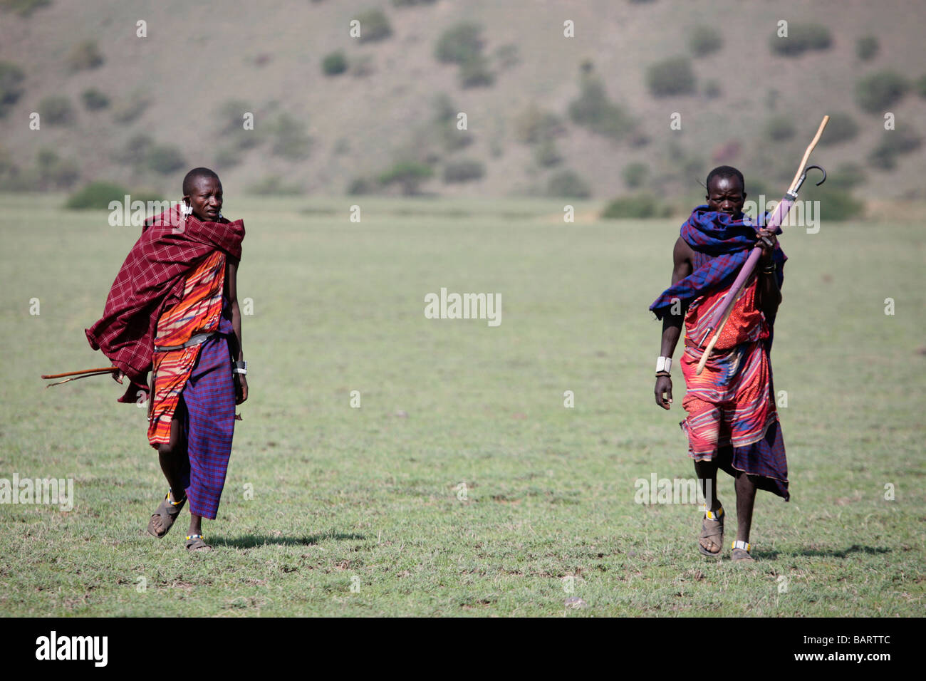 Masai Guerrieri della Ngorogoro Area di Conservazione Foto Stock