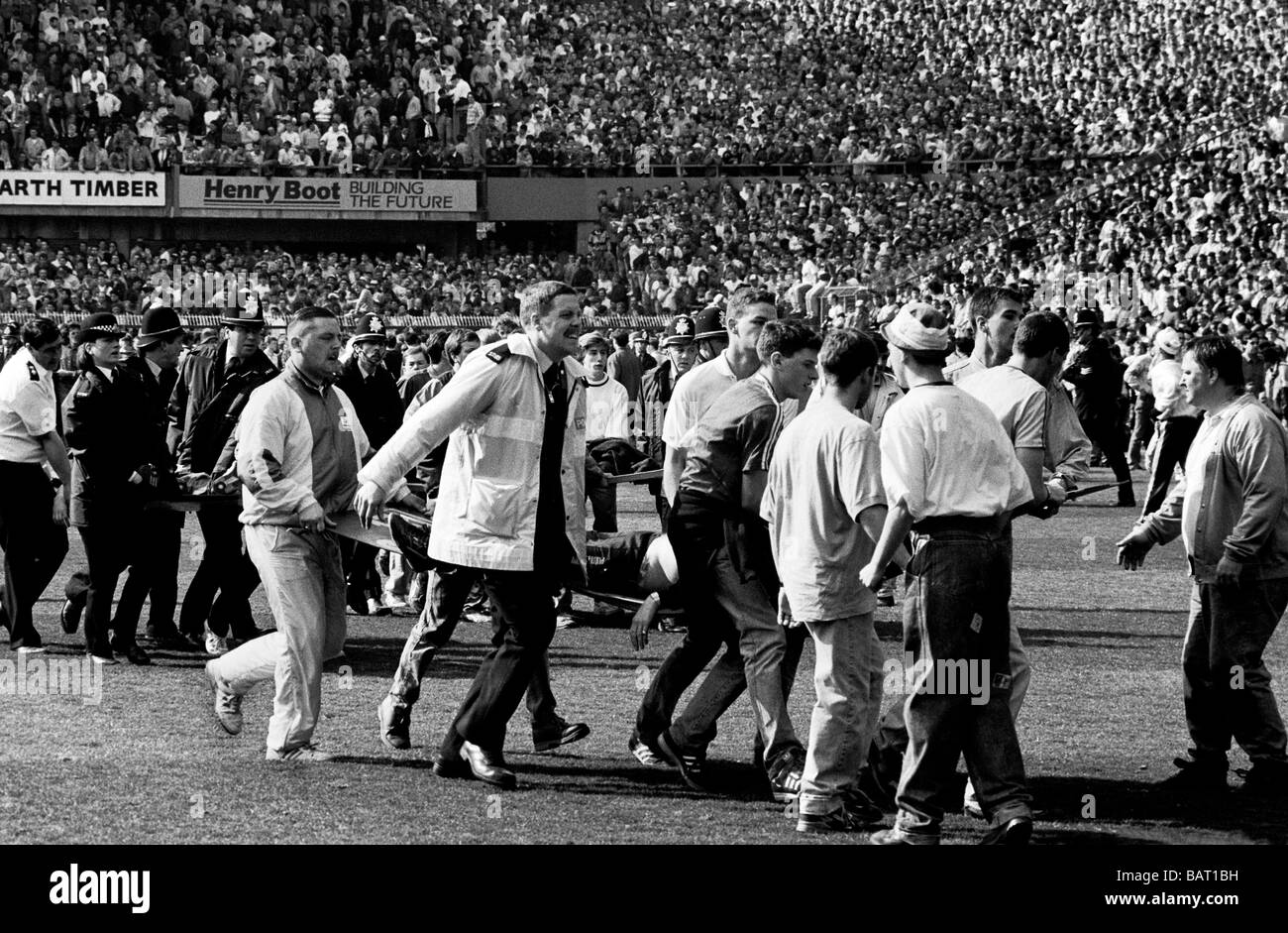 Il calcio di Hillsborough Stadium disaster 15 aprile 1989, durante la FA Cup Semi-Final tra Liverpool e Nottingham Forest Foto Stock