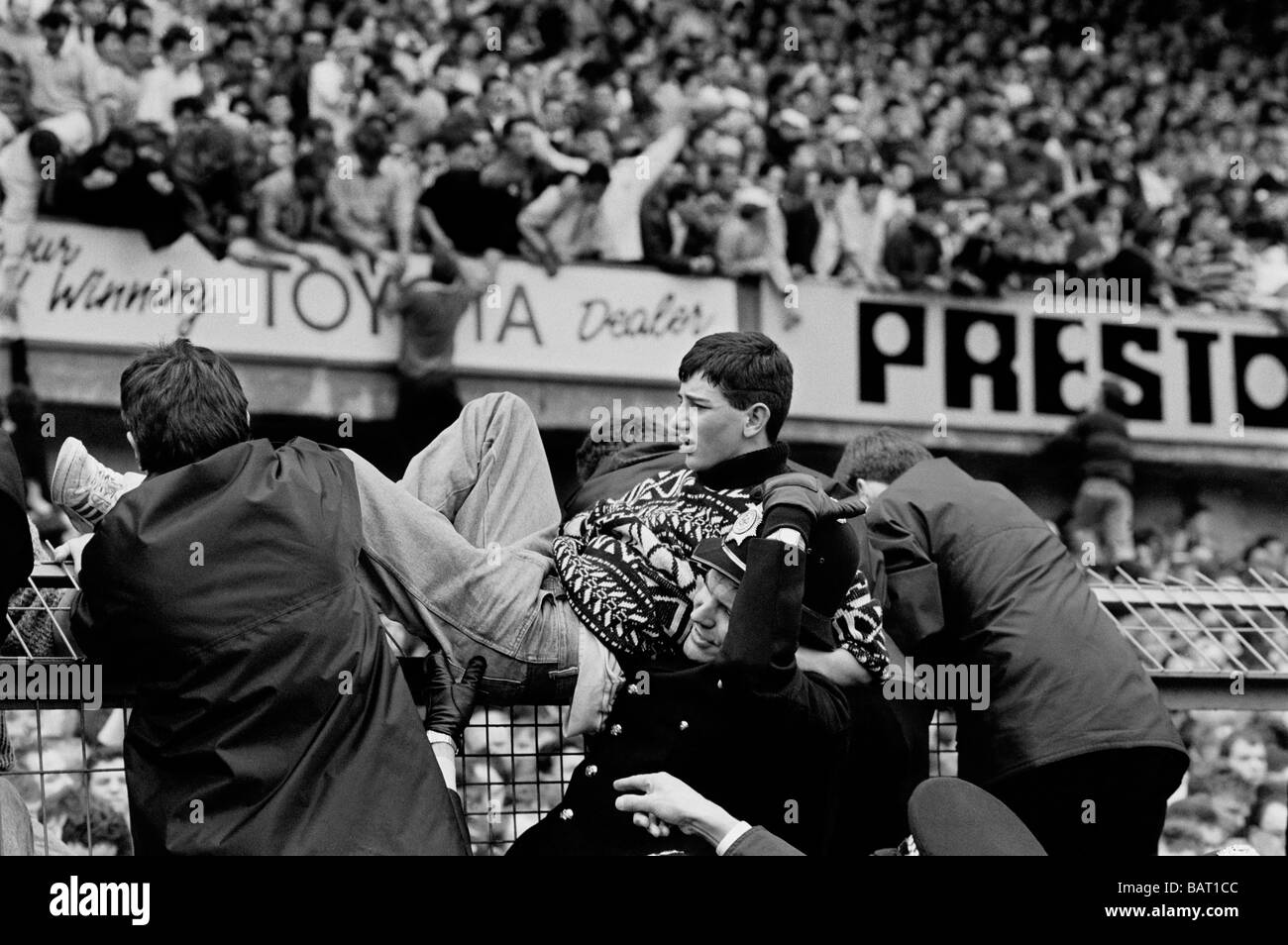 Il calcio di Hillsborough Stadium disaster 15 aprile 1989, durante la FA Cup Semi-Final tra Liverpool e Nottingham Forest Foto Stock