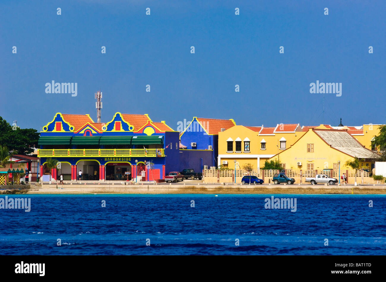 Architettura olandese Kralendijk Bonaire, Antille Olandesi Foto Stock