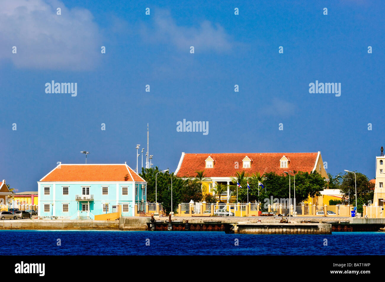 Architettura olandese Kralendijk Bonaire, Antille Olandesi Foto Stock