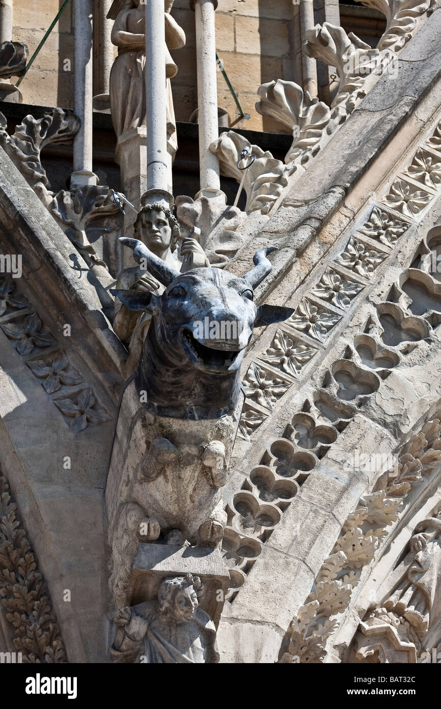 Gargoyle dalla cattedrale di Reims Foto Stock