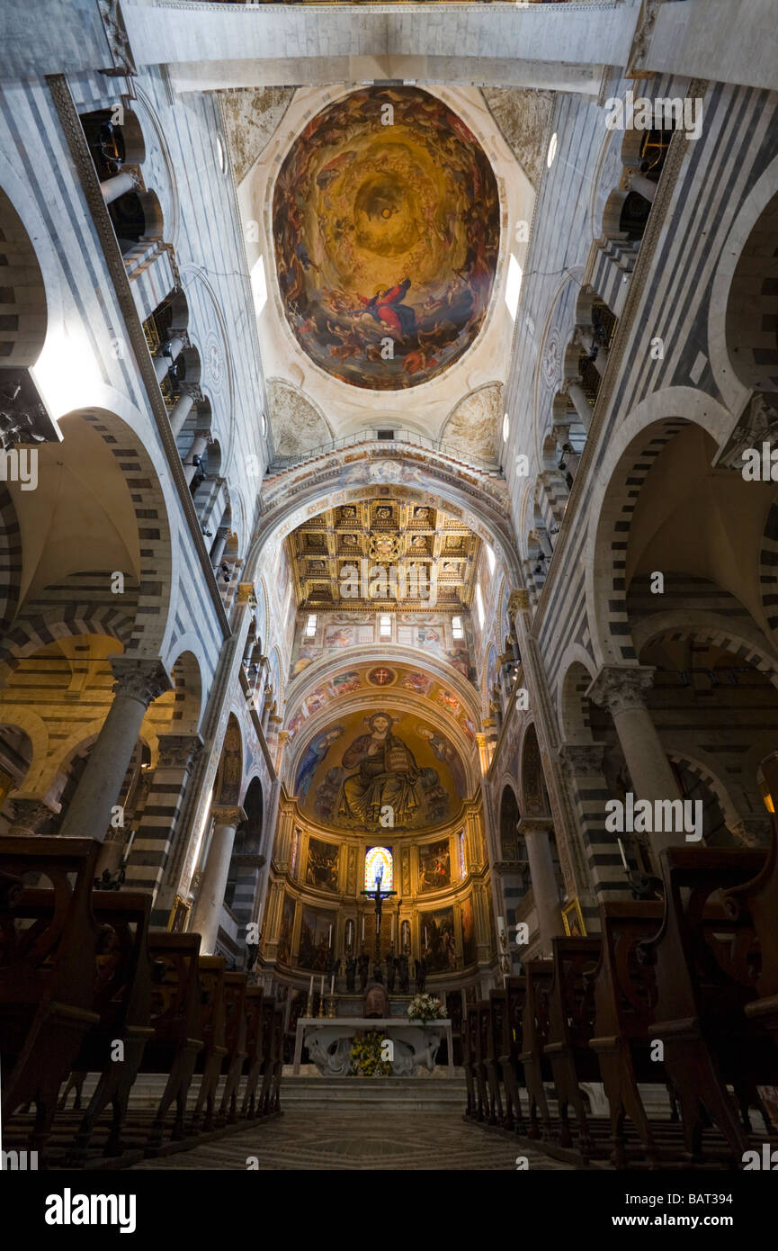 L'interno del Duomo di Pisa (Toscana - Italia). Intérieur de la cathédrale de Pise (Toscane - Italie). Foto Stock