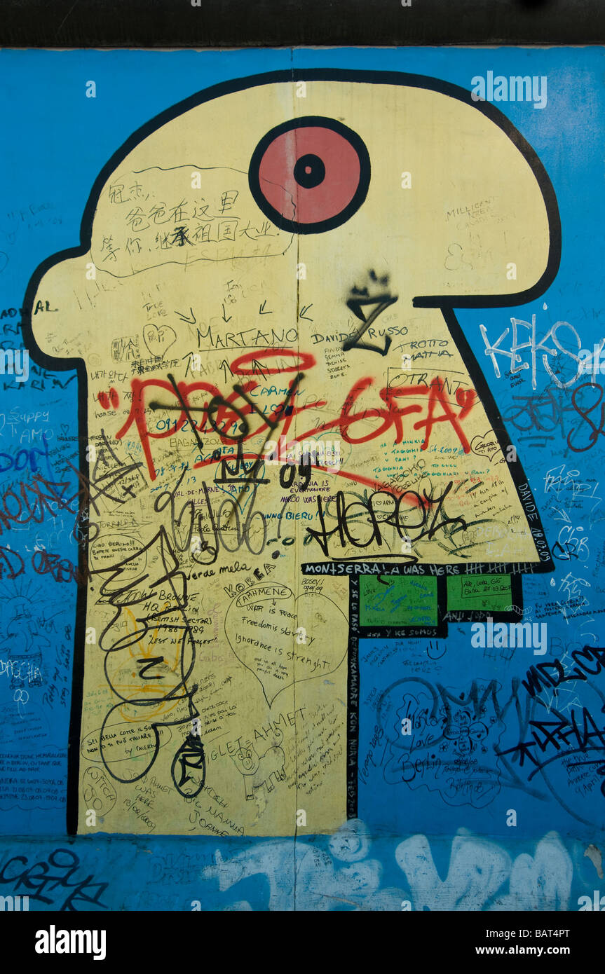 Muro di Berlino - graffiti Foto Stock