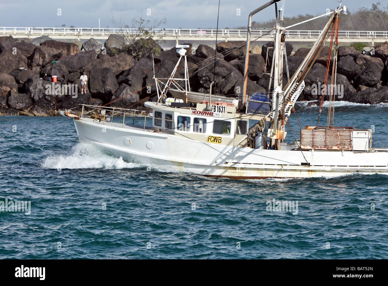 Trawler messa a mare Foto Stock
