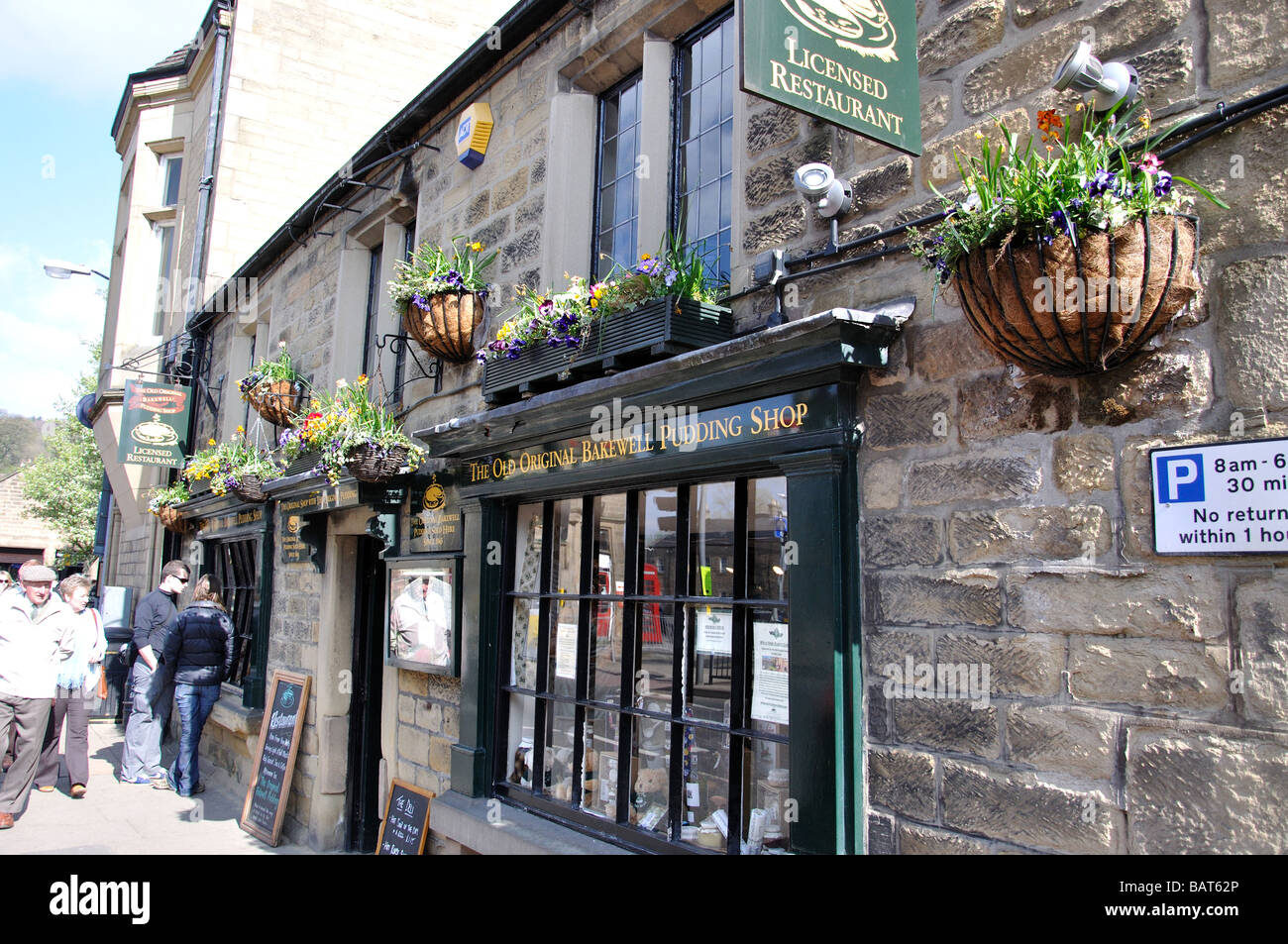 The Olde originale di Bakewell Pudding Shop, il Quadrato, Bakewell, Derbyshire, England, Regno Unito Foto Stock