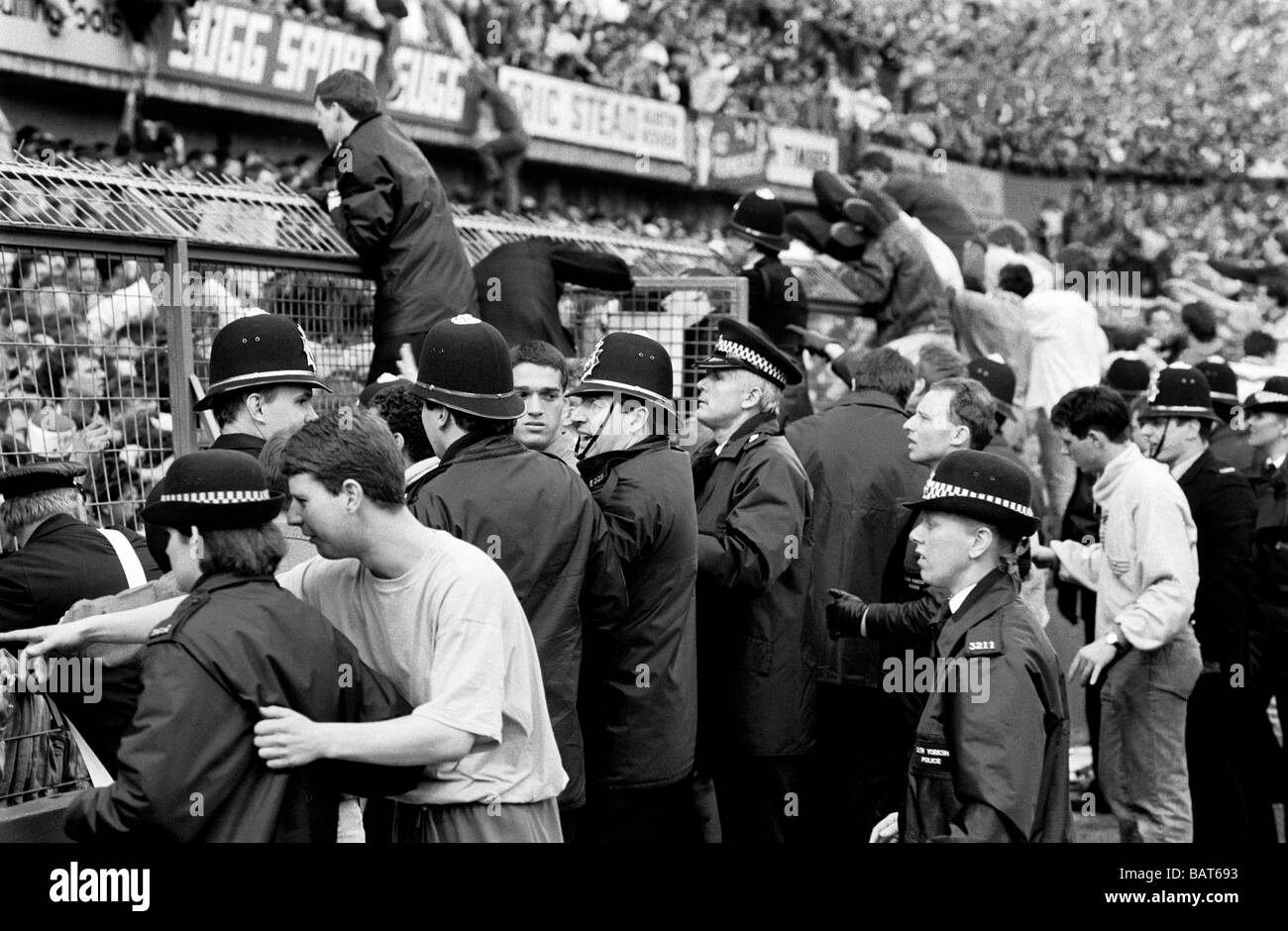 Il calcio di Hillsborough Stadium disaster 15 aprile 1989, durante la FA Cup Semi-Final tra Liverpool e Nottingham Forest Foto Stock