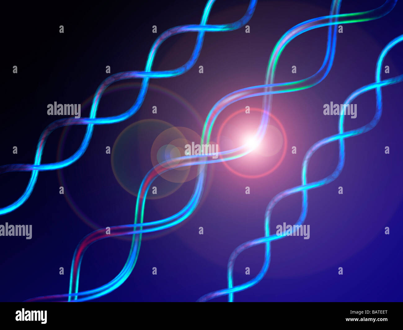 Le molecole di DNA, concettuale computer grafica. Foto Stock