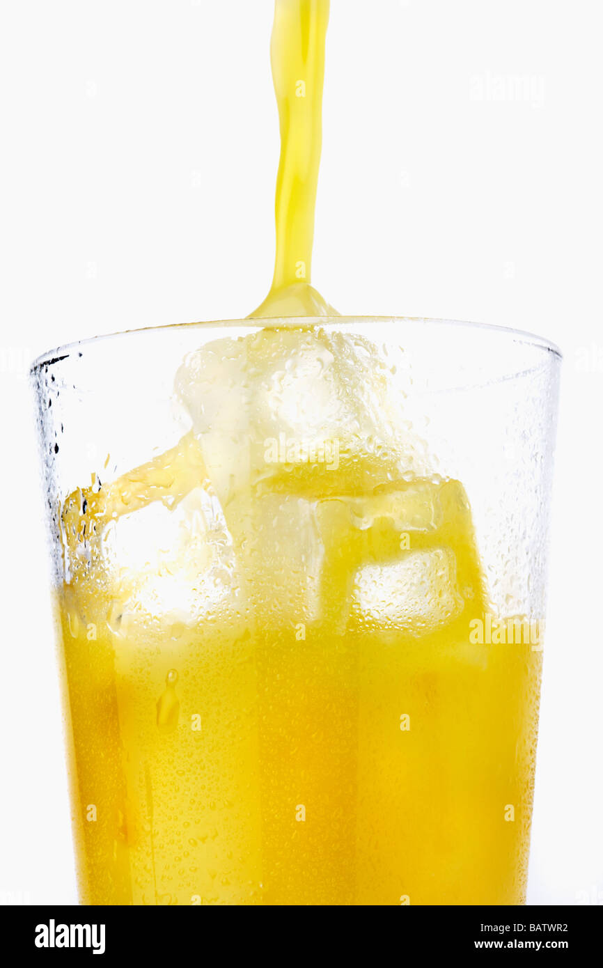Bicchiere di succo di arancia Foto Stock