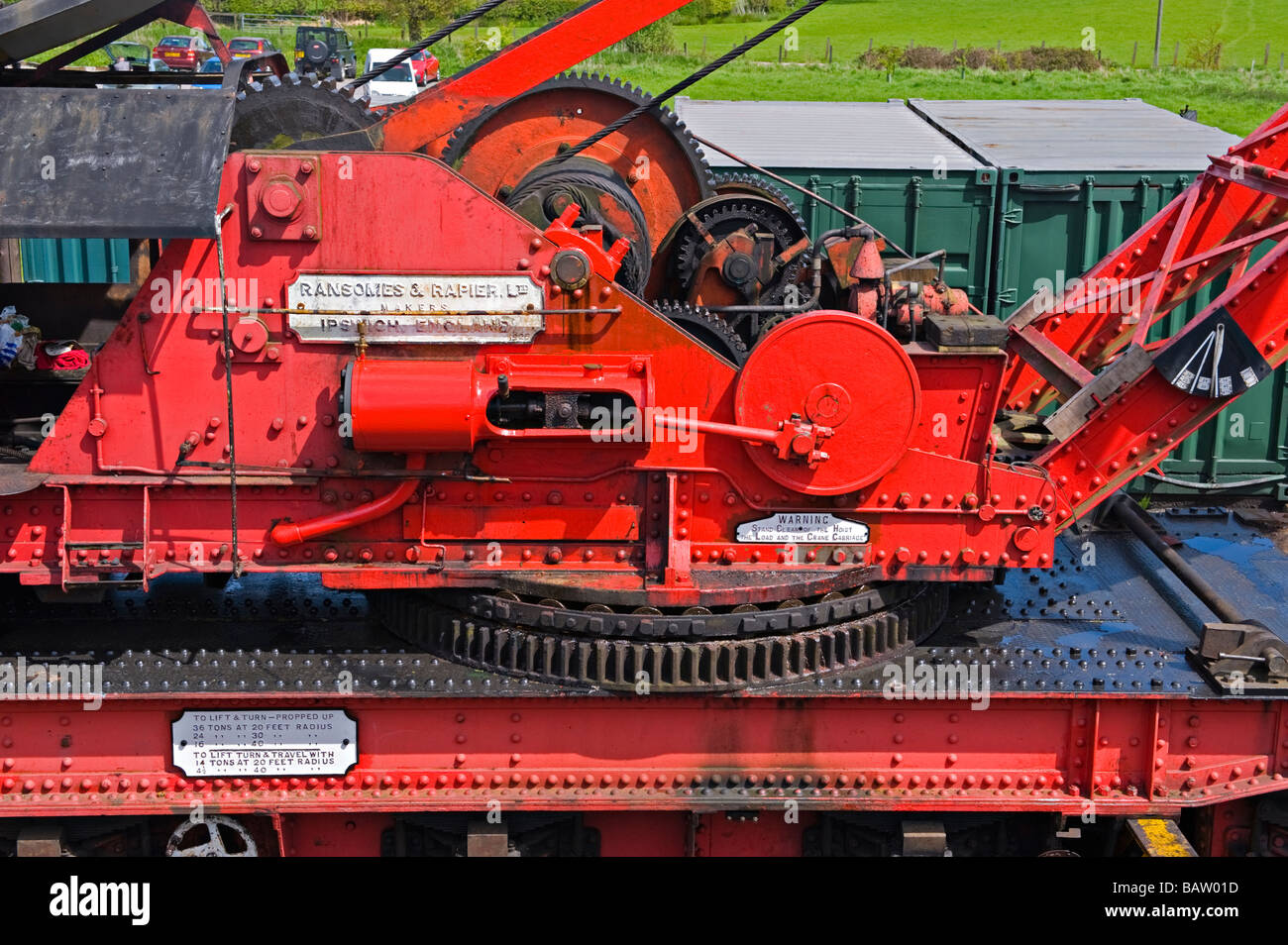 Dettaglio di un vapore Vintage gru sul Kent & East Sussex Railway un Rolvenden, UK. Foto Stock