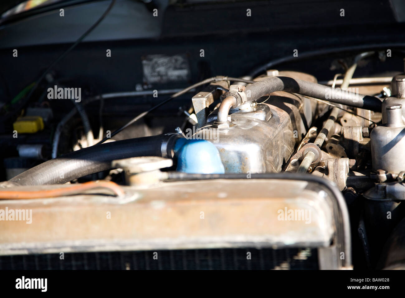 Close-up del motore delle auto classica Foto Stock