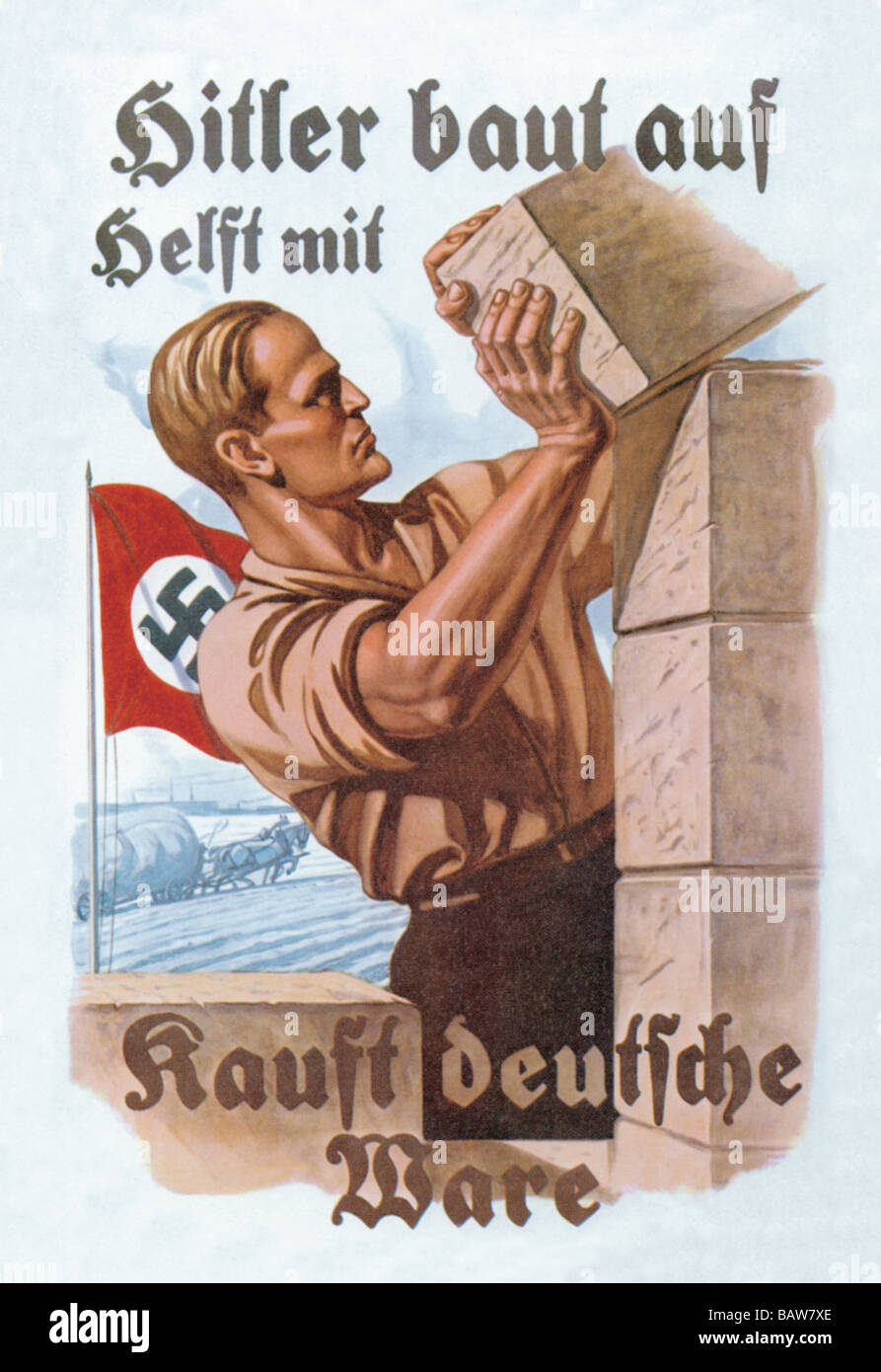 Aiutare Hitler Build - acquistare merci in tedesco Foto Stock