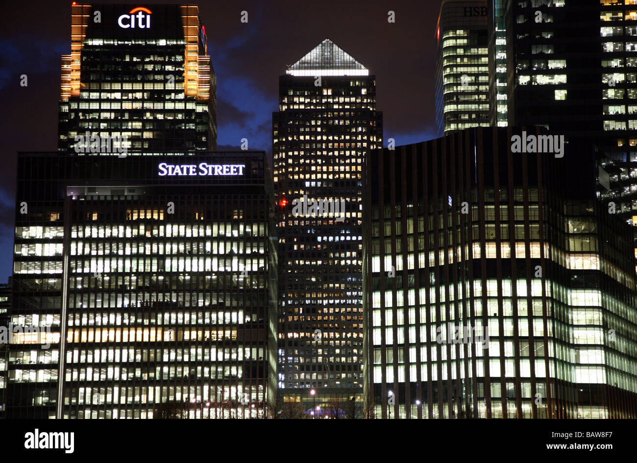 Canary Wharf edifici per uffici a Londra Foto Stock