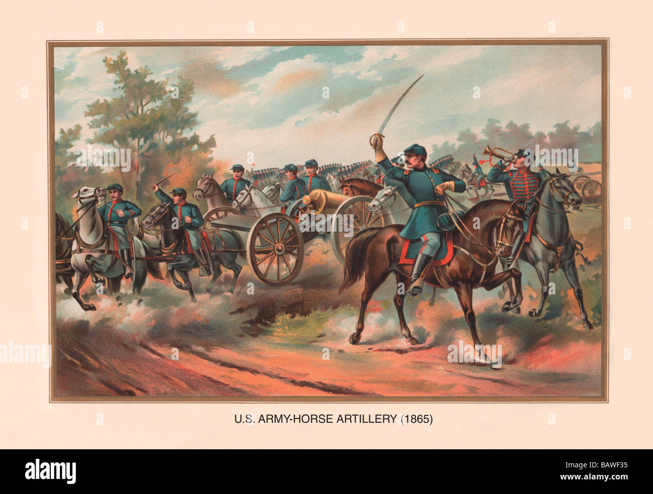 Stati Uniti Esercito di Artiglieria a cavallo,1865 Foto Stock