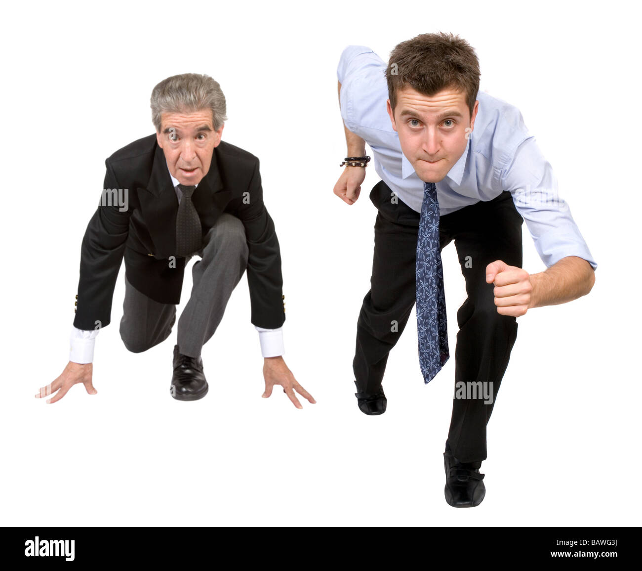 Concorrenza - giovani vs vecchi Foto Stock