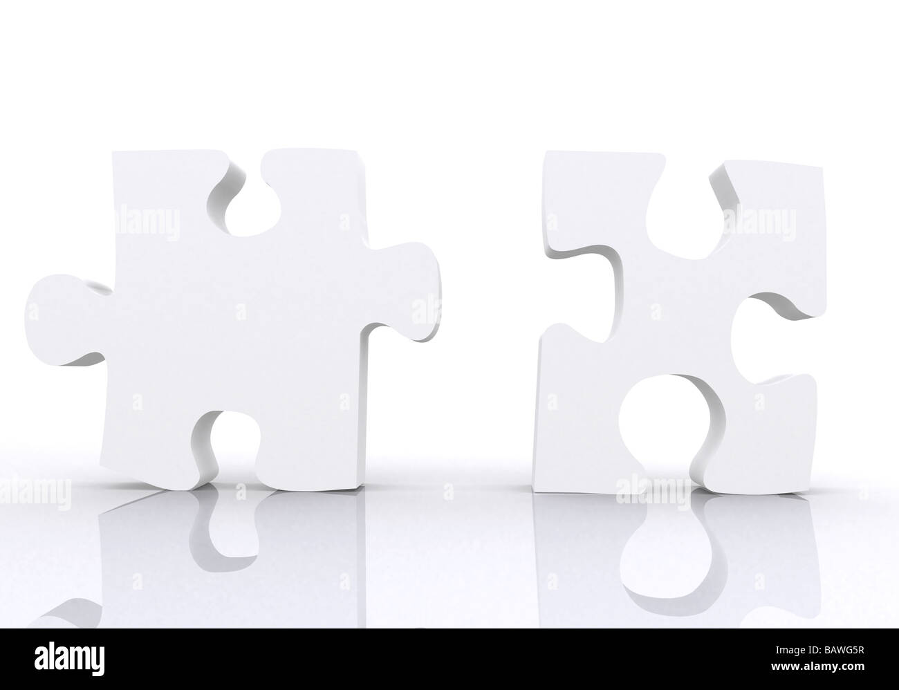 White i pezzi del puzzle Foto Stock