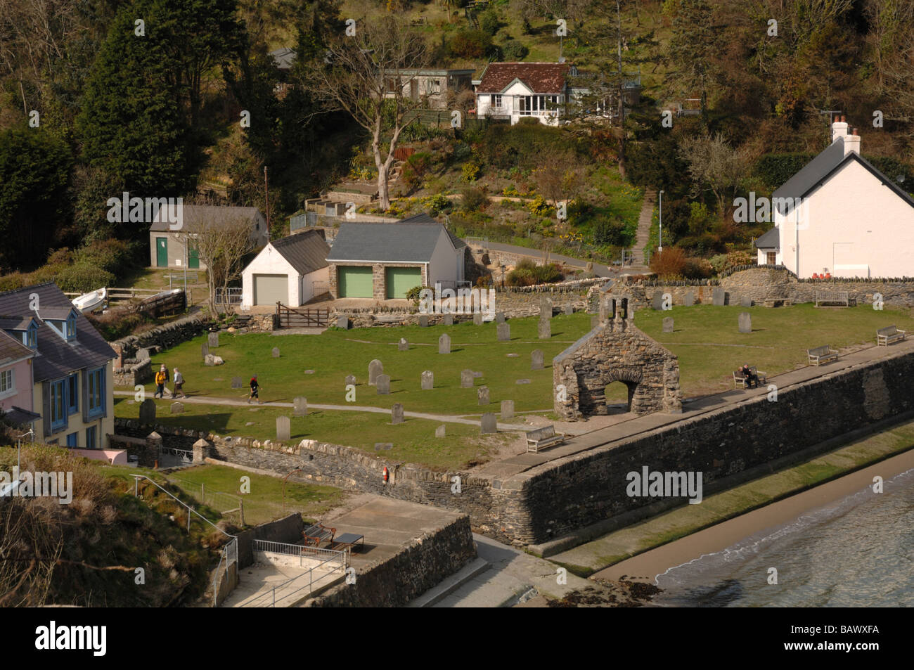 Cwm-yr-Eglwys, Pembrokeshire, Galles Foto Stock