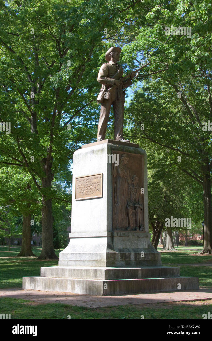 'Silenzio Sam' soldato confederato statua, dell Università del Nord Carolina a Chapel Hill Foto Stock