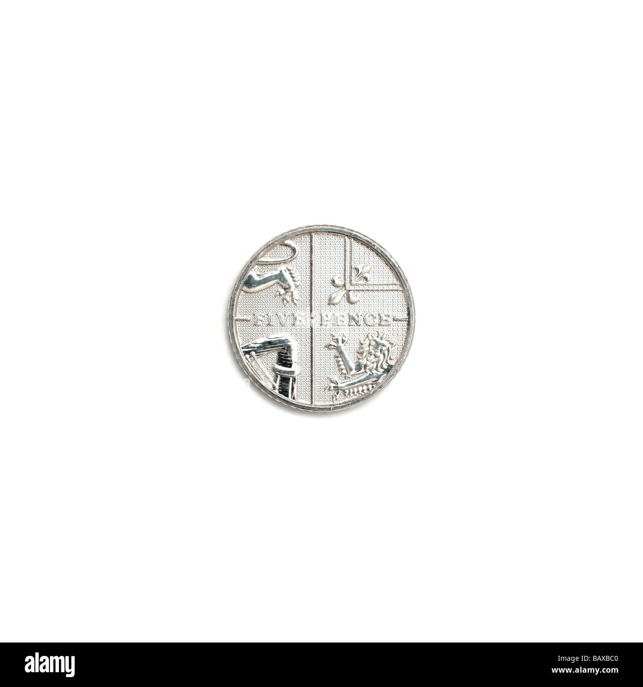 'Nuovo 5 pence' Foto Stock