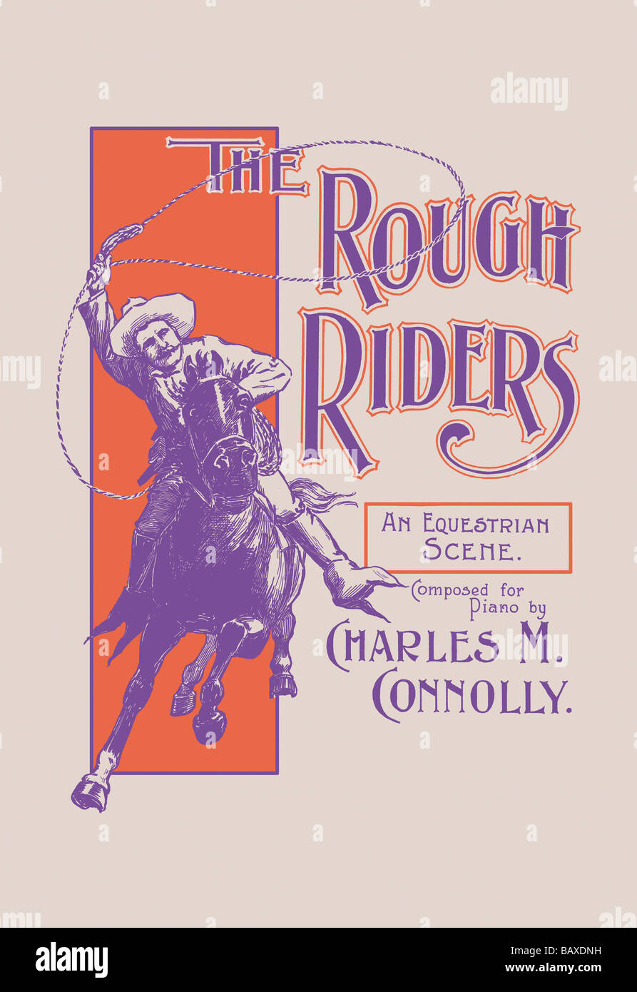 La ruvida Riders: Una scena equestre Foto Stock