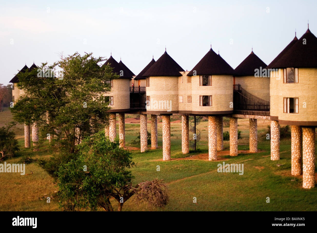 Sarova Salt Lick Lodge in serata, Taita Hills Game Reserve, costa, Kenya Foto Stock