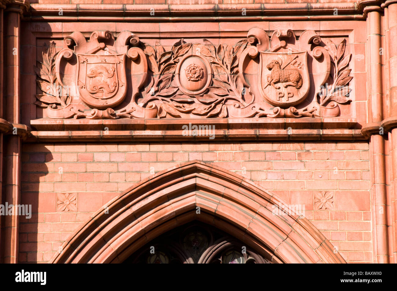 Dettagli architettonici, Waterhouse Suqare, Holborn, Londra Foto Stock