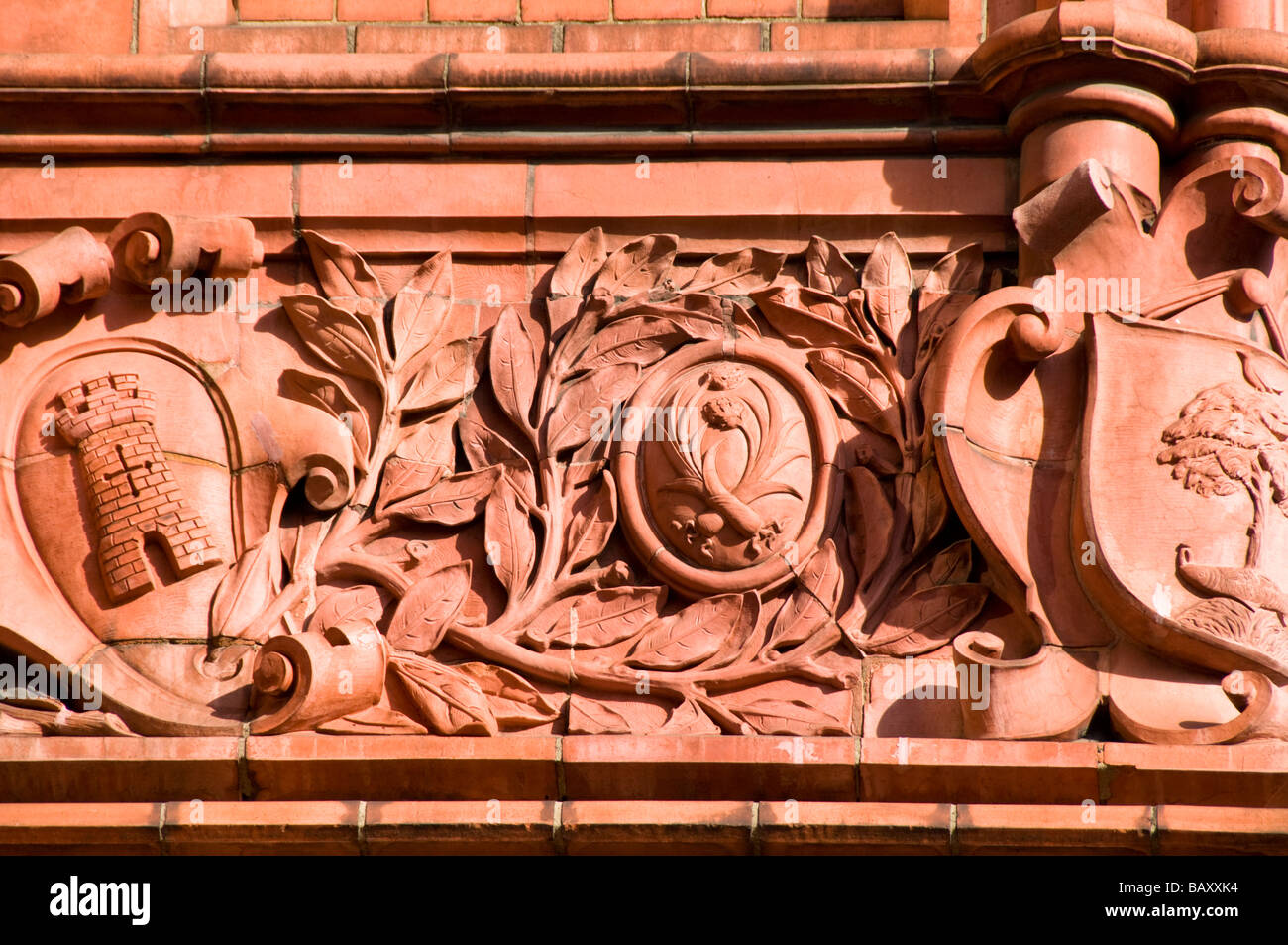 Dettagli architettonici, Waterhouse Suqare, Holborn, Londra Foto Stock