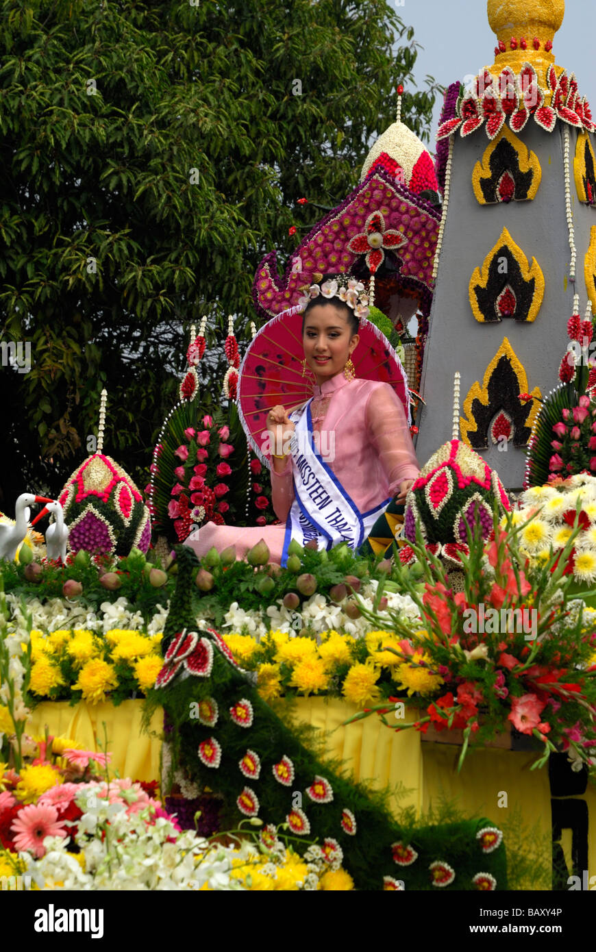 Miss Teen Thailandia,Chiang Mai Festival dei Fiori Foto Stock