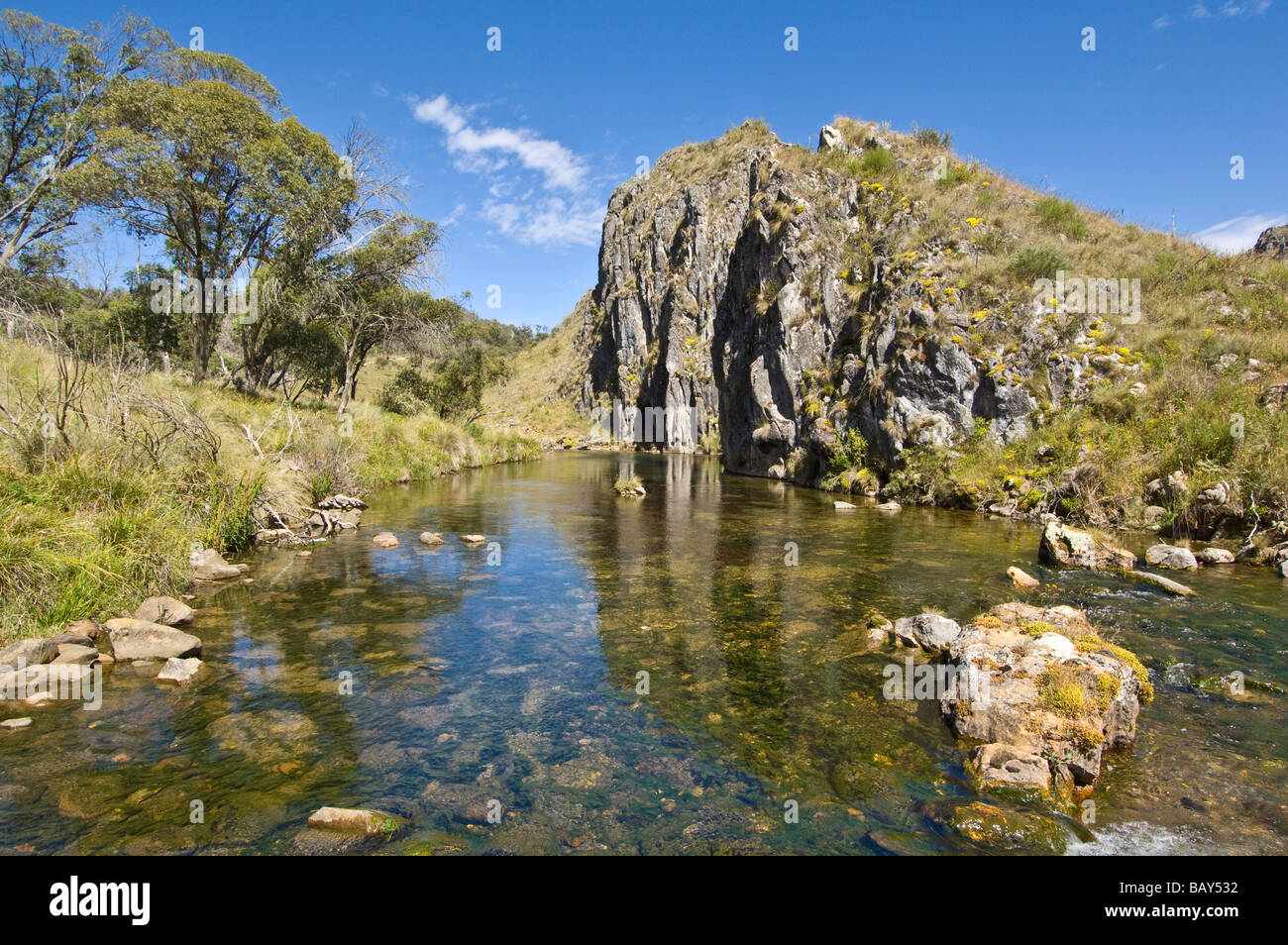 Cave Creek montagne innevate Kosciuszko Parco Nazionale del Nuovo Galles del Sud Australia Foto Stock