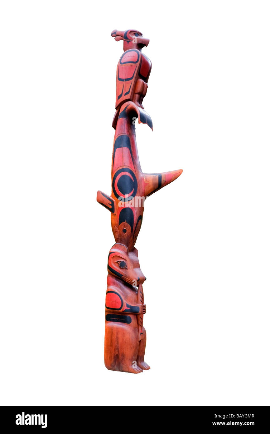 Totem - Pacific Rim National Park, l'isola di Vancouver, British Columbia, Canada Foto Stock