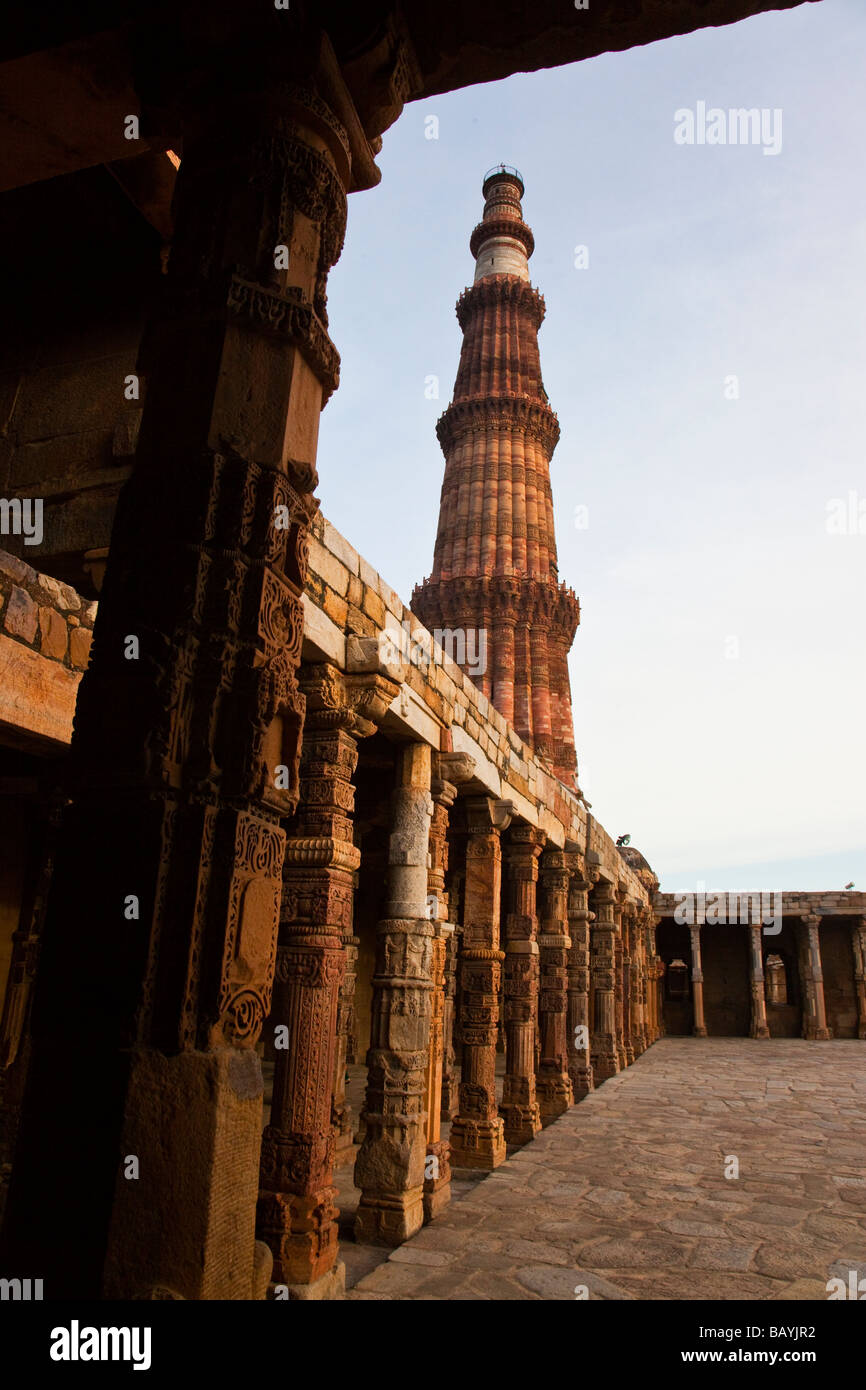 Qutb Minar a Delhi in India Foto Stock