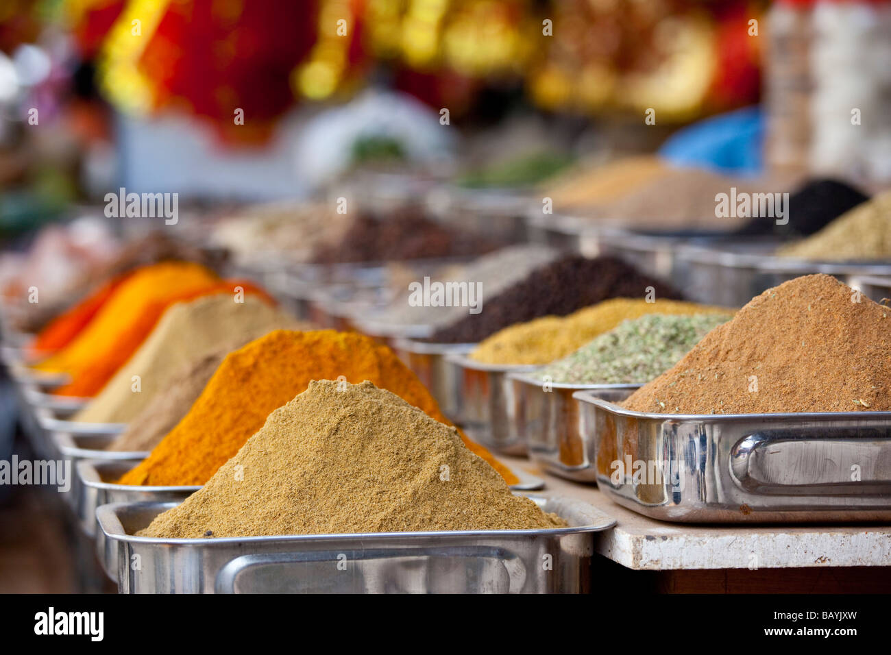Spezie nel mercato delle spezie nella Vecchia Delhi India Foto Stock