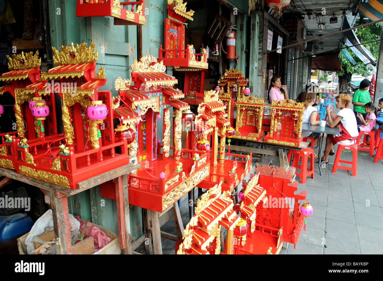 Case di spirito chinatown Bangkok in Thailandia Foto Stock