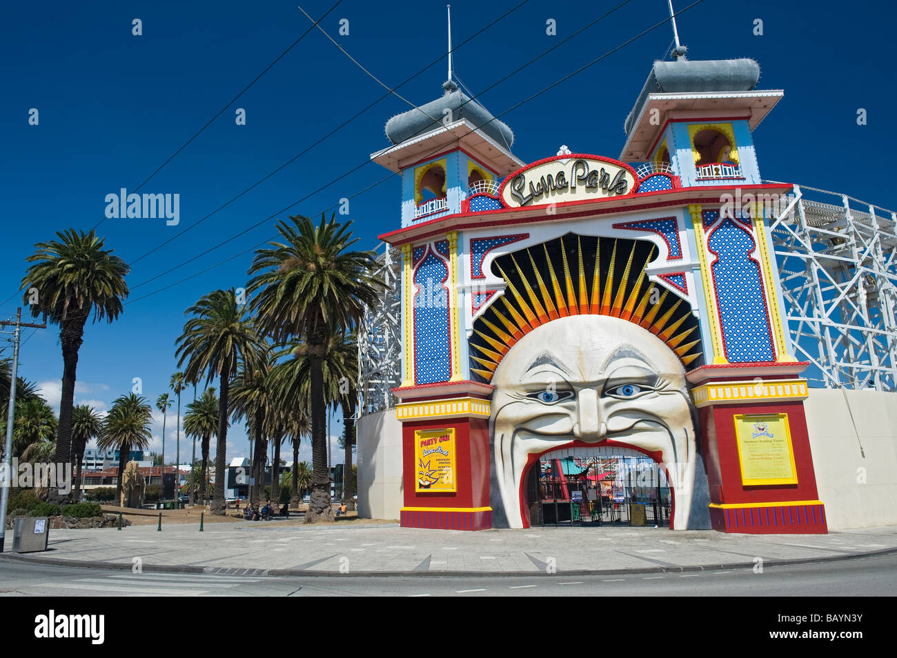 Il Luna Park, St Kilda, Melbourne, Australia. Foto Stock