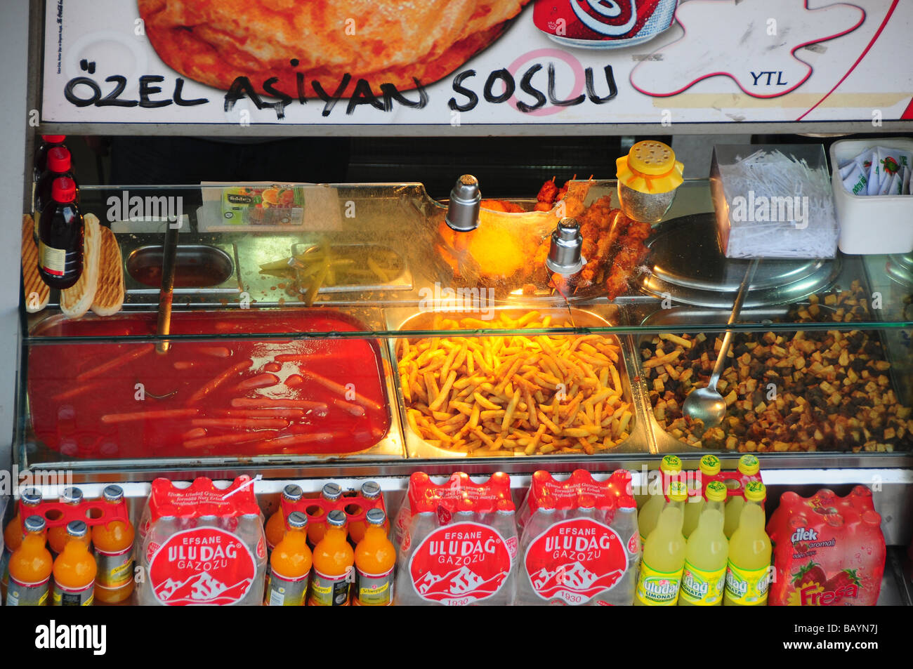 Il fast food cafe, Istanbul, Turchia Foto Stock