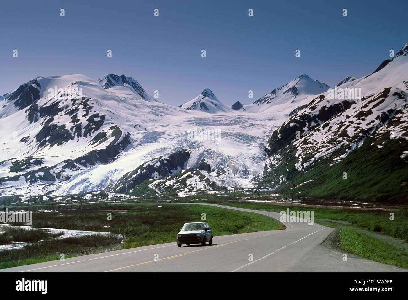 Worthington Glacier sulla Richardson Highway in Alaska Foto Stock