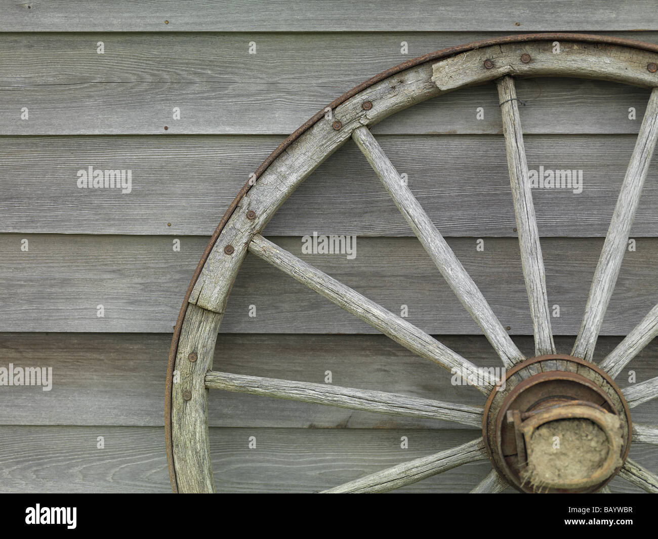 In legno antico ruota carrello Foto Stock